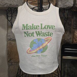 Cotton On 'Make Love Not Waste' Crop Tank Top